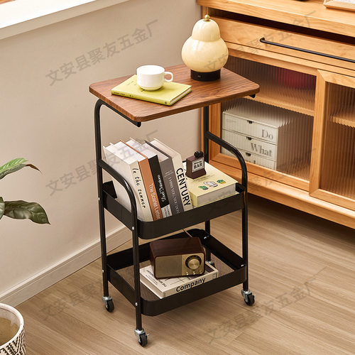 收纳架卧室客厅浴室夹缝落地简约可移动零食储物架两层小推车置物