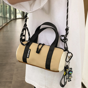 时尚 手提圆筒包情侣手机斜挎小包 迷你帆布包包女2026新款 网红同款