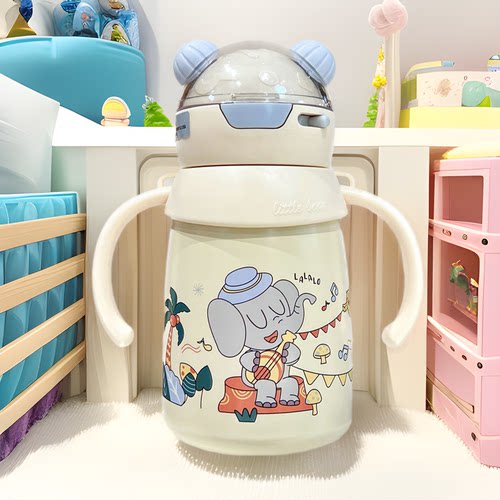 可爱宝贝婴儿保温杯宝宝学饮吸管杯鸭嘴防呛儿童水杯外出一岁奶瓶