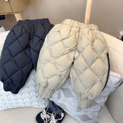 儿童羽绒棉裤秋冬加绒一条过冬女童女宝宝加厚男童保暖裤2025新款