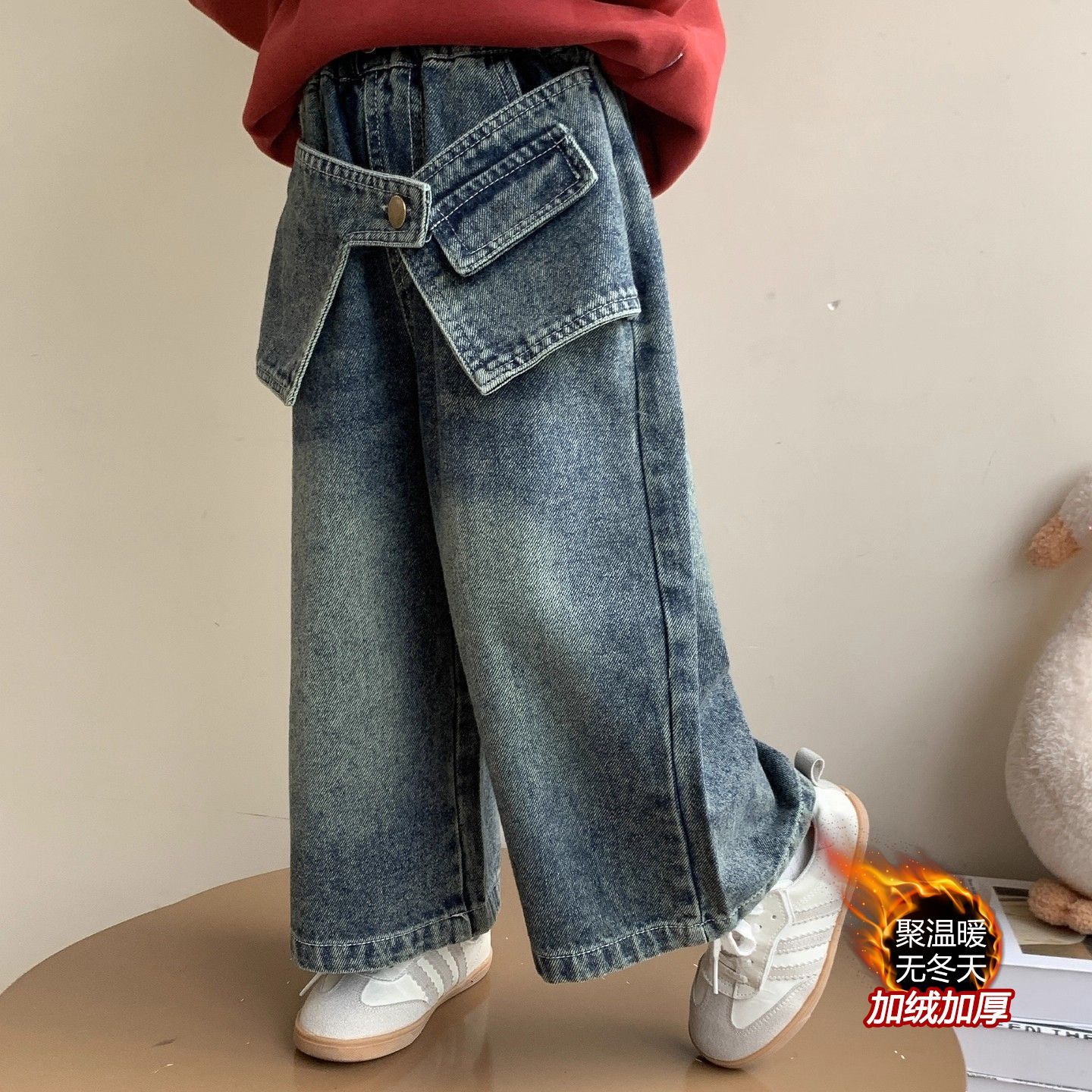 女童裤子儿童复古牛仔裤2