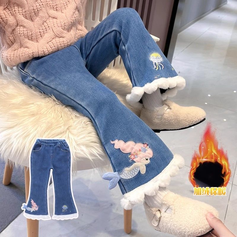 女童裤子加绒2025美拉德