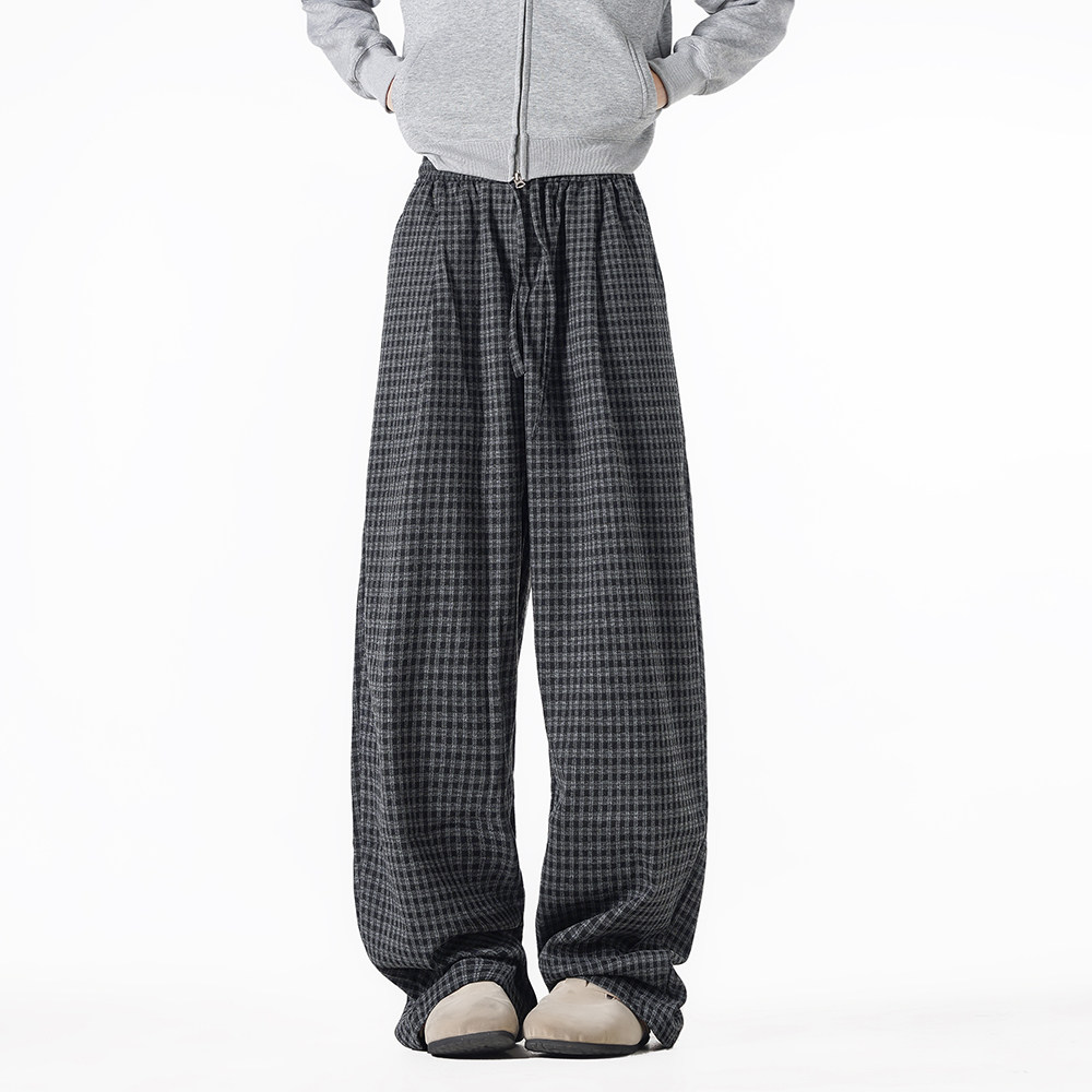B347-W2609-P55-78秋季仿羊毛手感格子裤男士宽松休闲裤,男装休闲裤,电商B347(原C409)