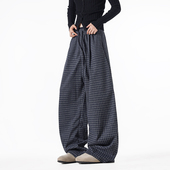 W2609 宽松休闲裤 P55 秋季 B347 男士 控价78 仿羊毛手感格子裤