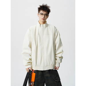 cleanfit外套男生春秋季拼接痞帅户外运动登山服潮牌宽松立领夹克图片