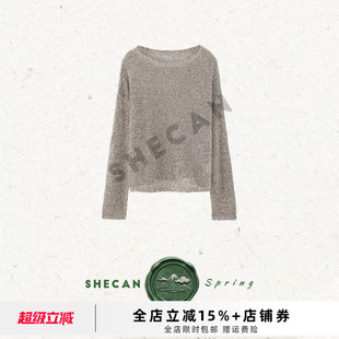 SHECAN 慵懒感休闲宽松圆领亚麻毛衣5QC032 织梦