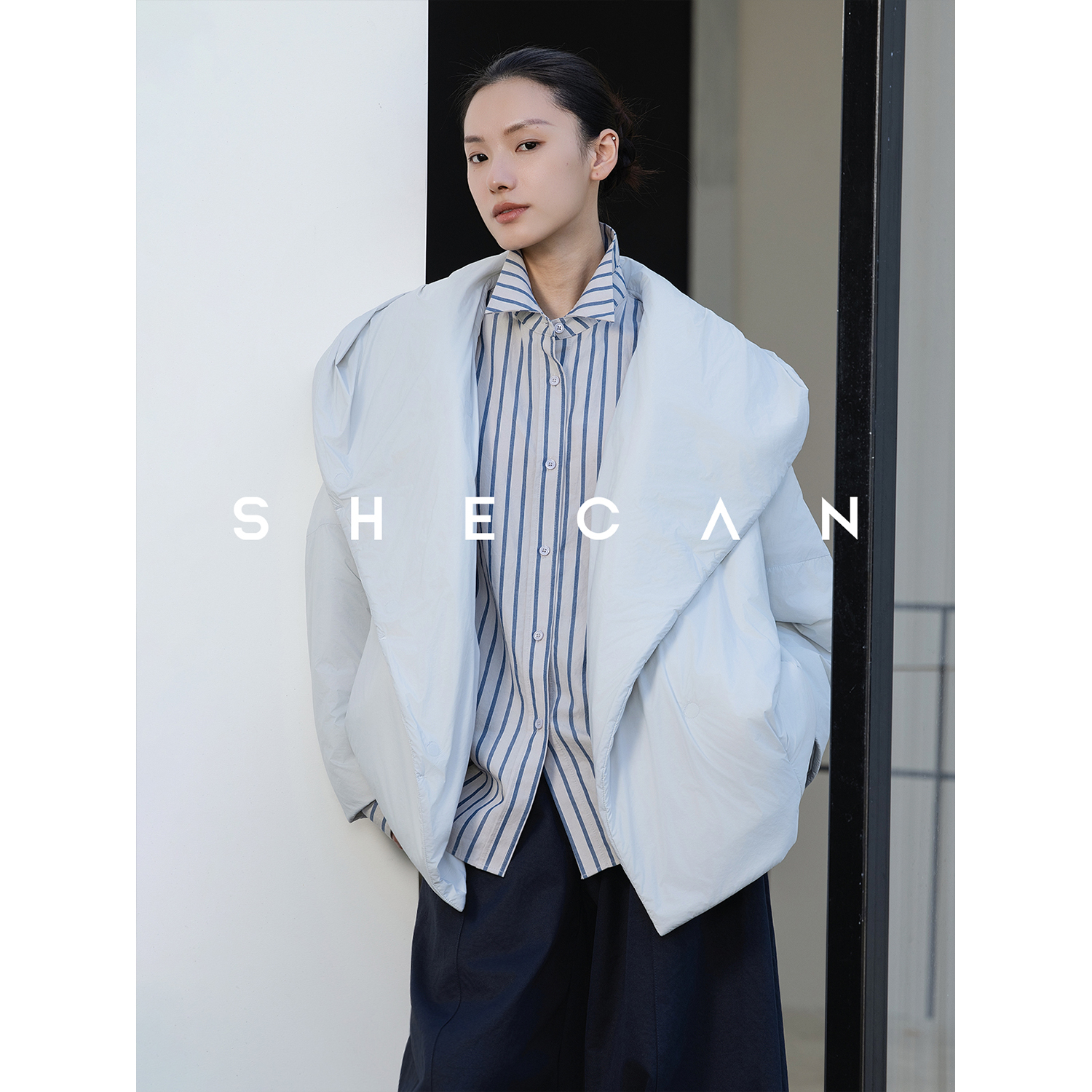 SHECAN【小被子】秋冬季静奢休闲纯色上衣女云柔轻薄羊毛内里外套