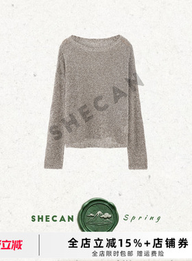 SHECAN【织梦】慵懒感休闲宽松圆领亚麻毛衣5QC032