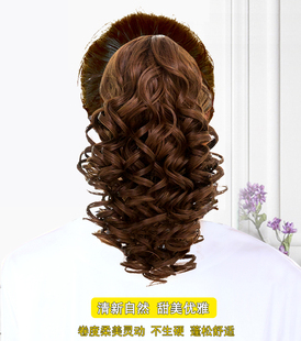 假发马尾女大波浪长卷发马尾辫短款梨花抓夹式假马尾绑带式假发片