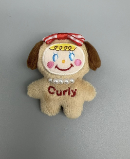 日本Curly Collection卷发女孩浅棕色草莓酱胸针
