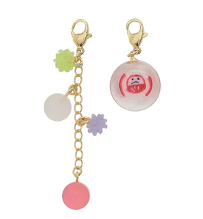 日本Nanaco plus+红色达摩彩色金平糖吊饰套装拉链扣包挂件