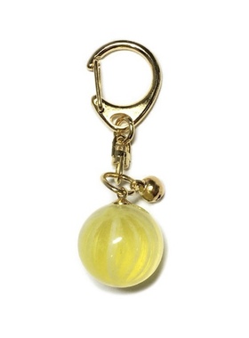 日本Nanaco plus+ real candy黄色中球钥匙扣拉链扣包挂件