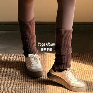 踩脚袜套女秋冬长筒堆堆针织袜保暖加厚配瑜伽裤鲨鱼库显瘦百搭