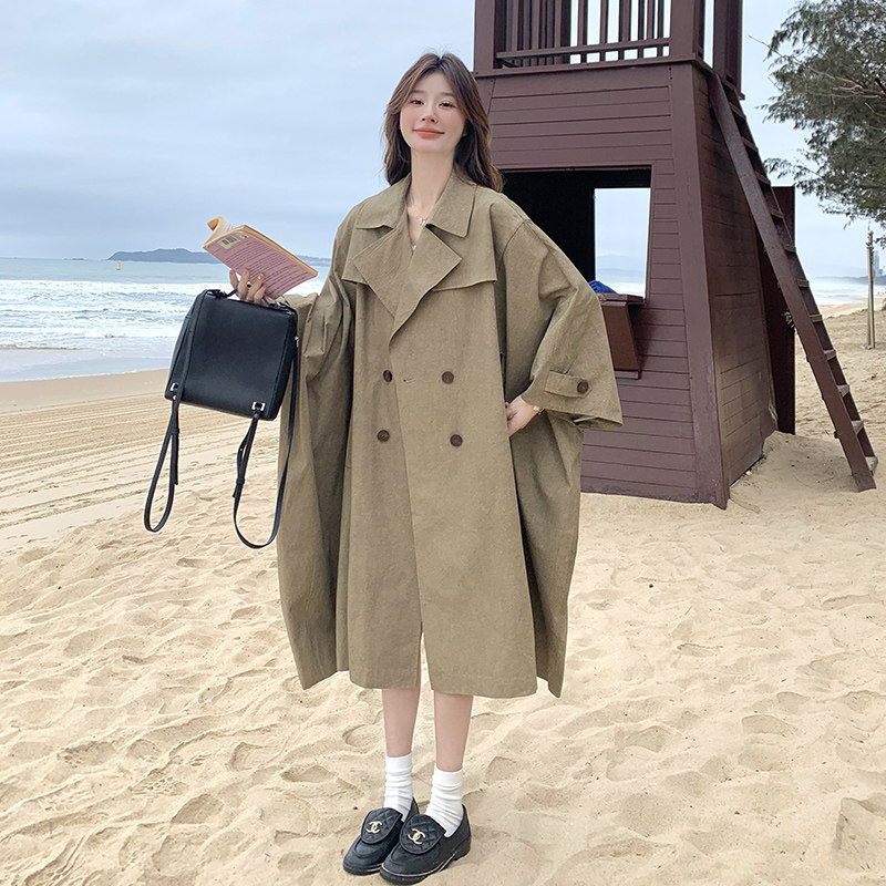 已出大货2025春季新款蝙蝠袖风衣浙宝300/2519/P195控278,女装风衣,郎佰婉