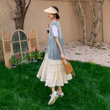 大货24夏新款蕾丝拼接背带裙浙宝300/2802/P135控198一套165控228，女装连衣裙，郎佰婉