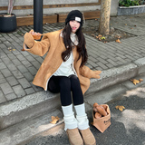 上新24冬季新时尚减龄皮毛一体外套带手套浙宝300/8923/P195控288，女装短外套，郎佰婉