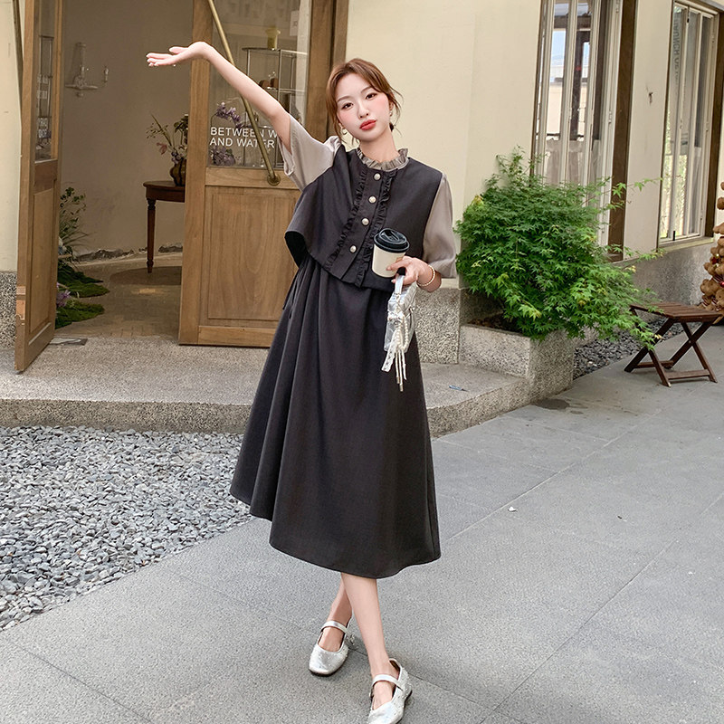 已出大货2025夏季新款假两件连衣裙浙宝300/5228/P165控238,女装连衣裙,郎佰婉