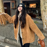 上新24冬季新时尚减龄皮毛一体外套带手套浙宝300/8923/P195控288，女装短外套，郎佰婉