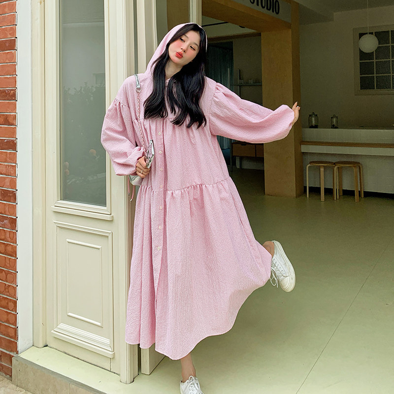 现货2025秋季新款连帽连衣裙浙宝300/260/P135控218,女装连衣裙,郎佰婉