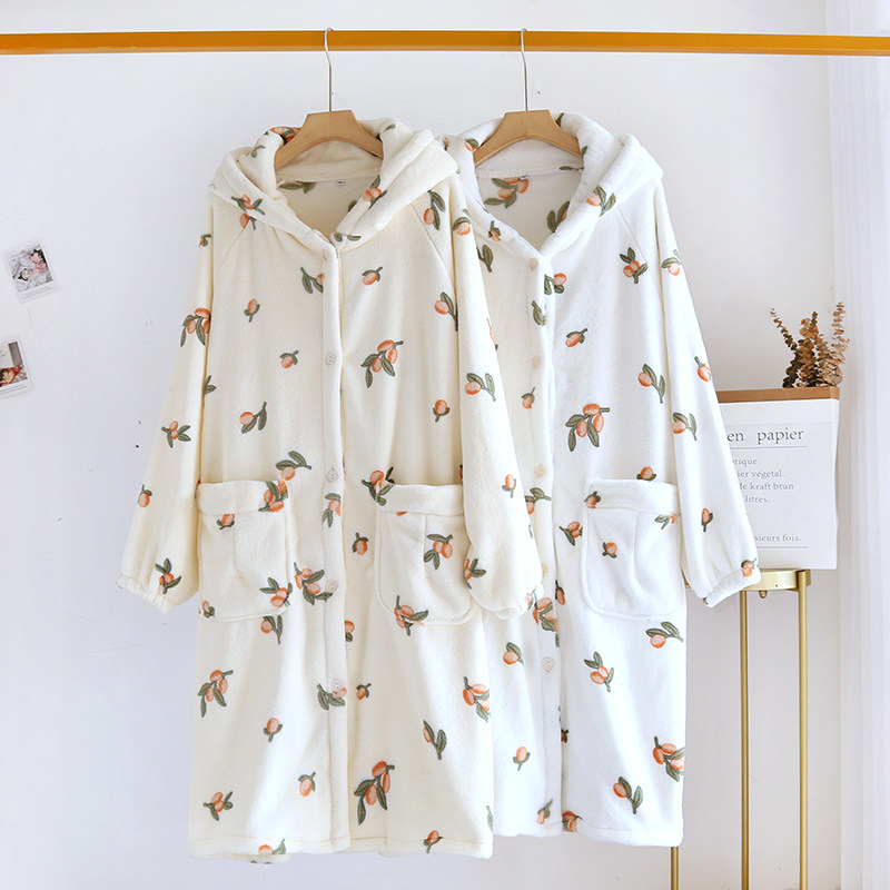 小清新~女款秋冬季加厚珊瑚绒中长款连帽浴袍宽松法兰绒睡裙睡袍,女士内衣/男士内衣/家居服,睡袍/浴袍,淘宝优惠券,粉丝福利购,淘宝优惠卷