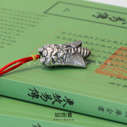 925银银蝉针铜吊坠项坠汉服吊饰