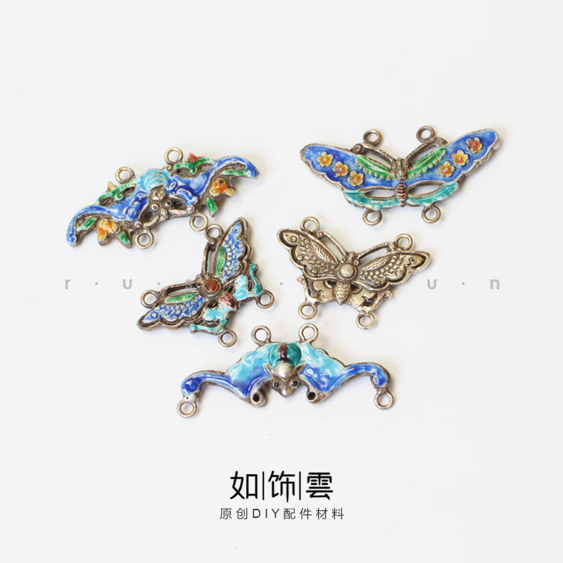 925银彩蝶蝙蝠连接环挂件吊饰
