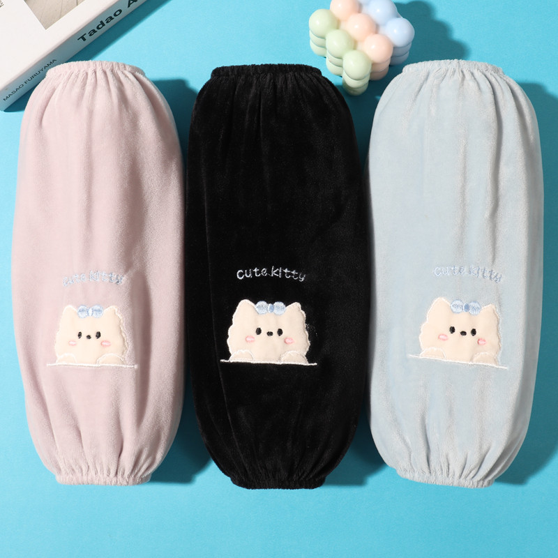 新款袖套女秋冬成人上班套袖卡通羽绒服家用手袖学生耐磨长款袖头