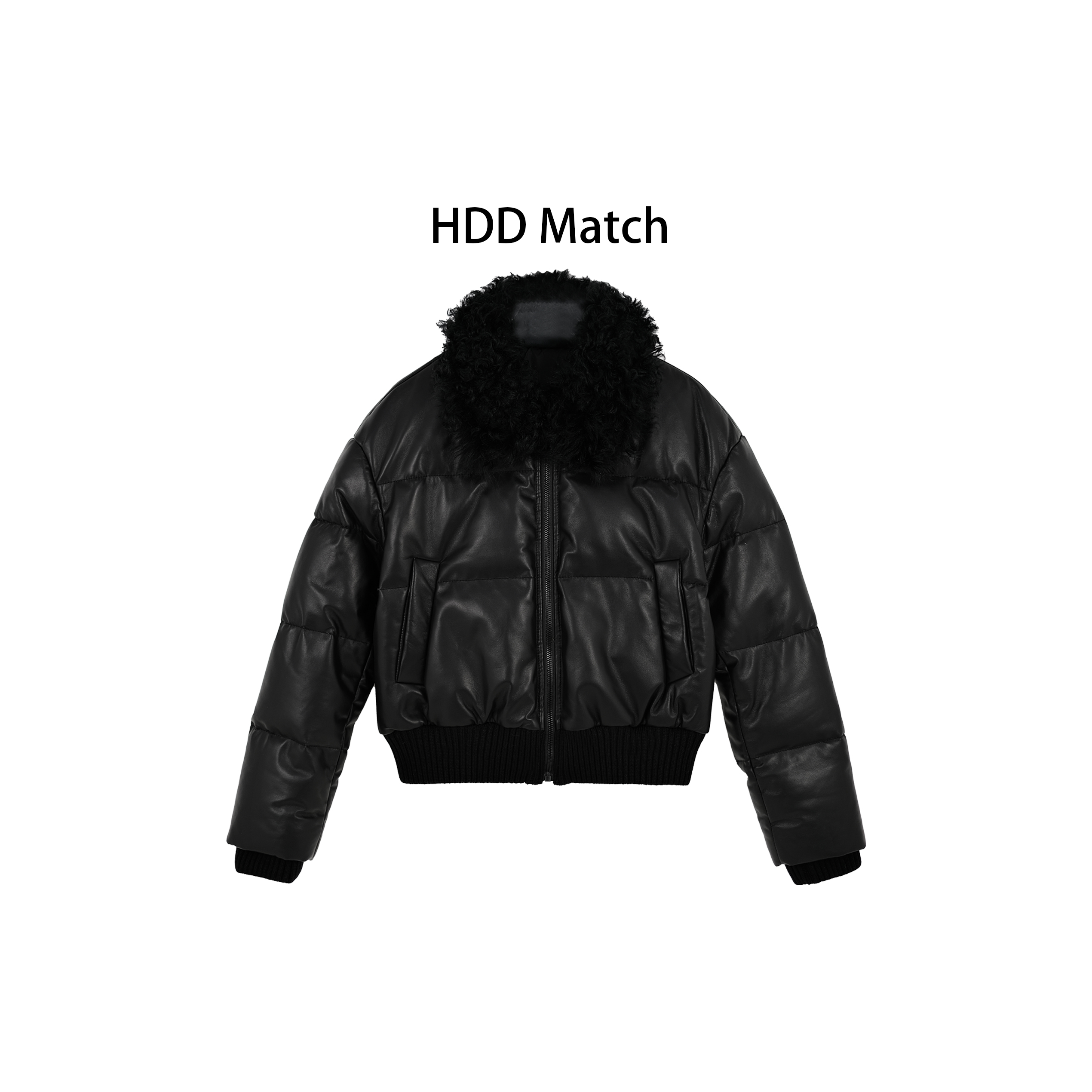 HDD- "皮衣印象" 90白鸭绒 冬季女款大毛领皮衣定制羽绒服 Y9671