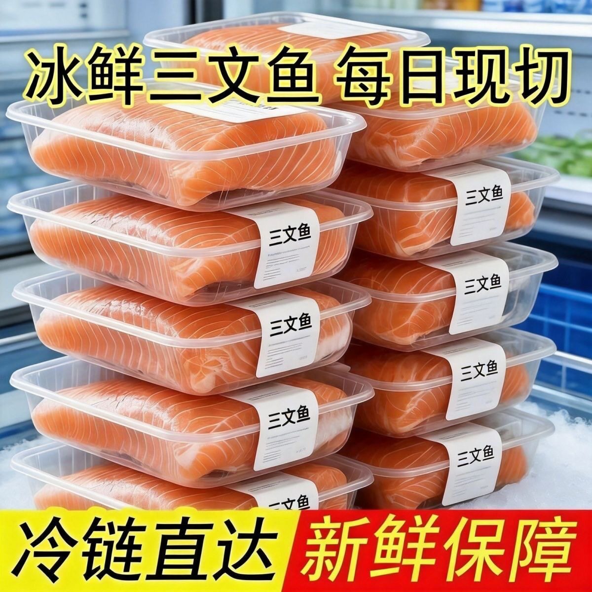 顺丰直达冰鲜去刺三文鱼中段