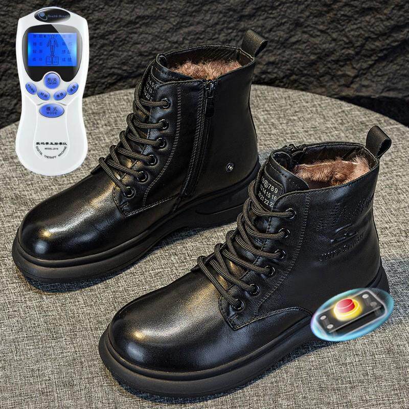 真皮妈妈棉鞋皮毛一体软底靴