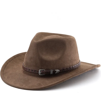 经典男牛仔帽复古爵士帽民族风毛呢礼帽毛毡帽复古麂皮绒帽牛仔帽