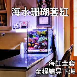 海水缸全套设备珊瑚海水鱼缸小型超白专用海缸新手桌面40背滤海缸