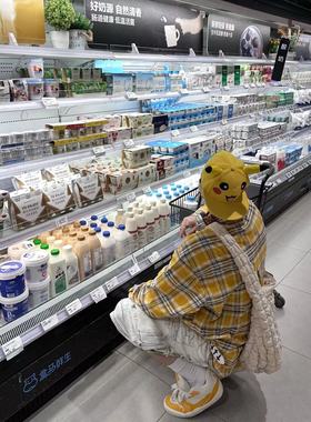 WIDE VIBES自主胸前单口袋vibe韩系cleanfit四季常规黄色格子衬衫