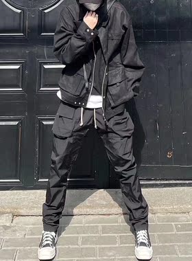 WIDE VIBES暗黑先锋高街机能工装双环多口袋尼龙百搭休闲长裤春秋