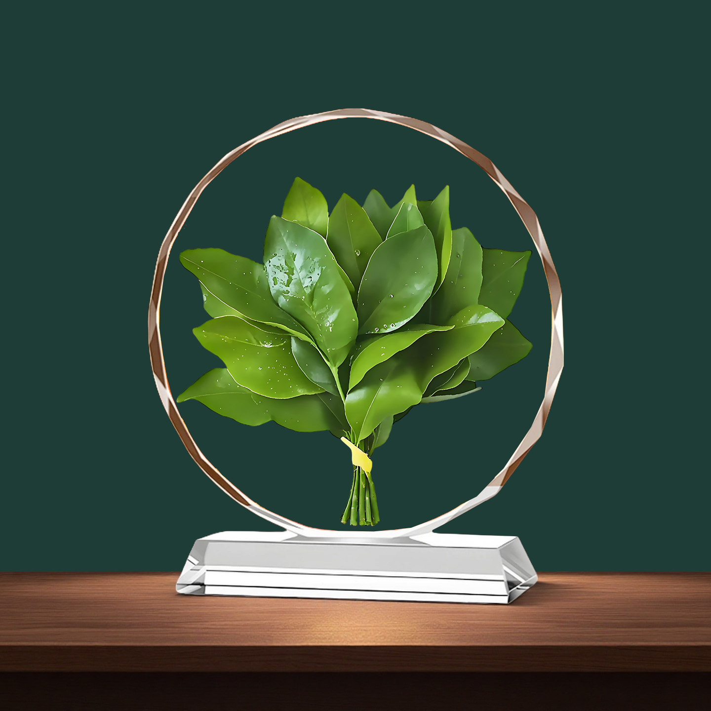 柚子叶水晶摆件去晦气老树柚子树叶祈福开运青团乔迁新居开业摆台