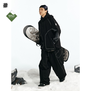 LITAN滑雪服黑色男女款单板滑雪外套户外夹克冲锋衣双板雪服上衣