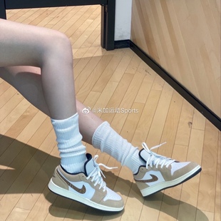 DZ4130 Air AJ1白棕耐磨防滑低帮男女复古篮球鞋 Low 201 Jordan1