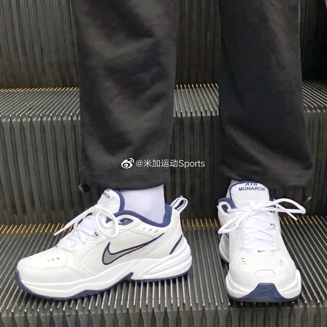 耐克nike air monarch 4  男子白蓝缓震复古休闲老爹鞋415445-102