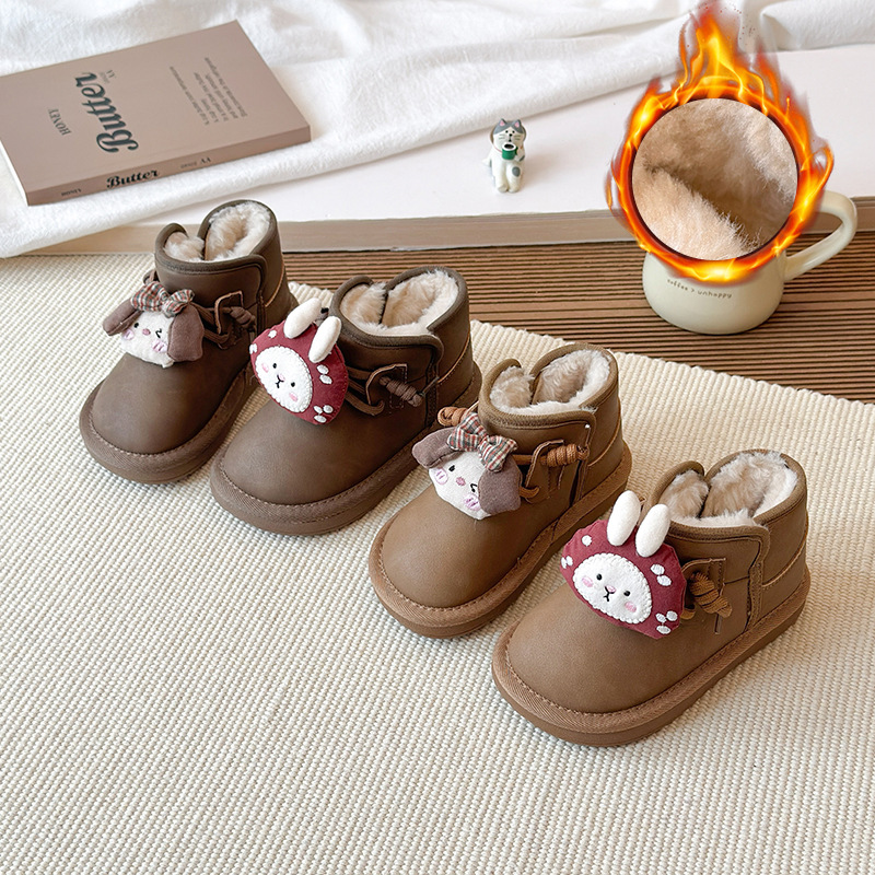 冬季儿童中小童加绒加厚雪地靴