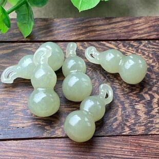 天然和田玉款项吊坠玉石立体链玉坠葫芦晴水福禄玉佩