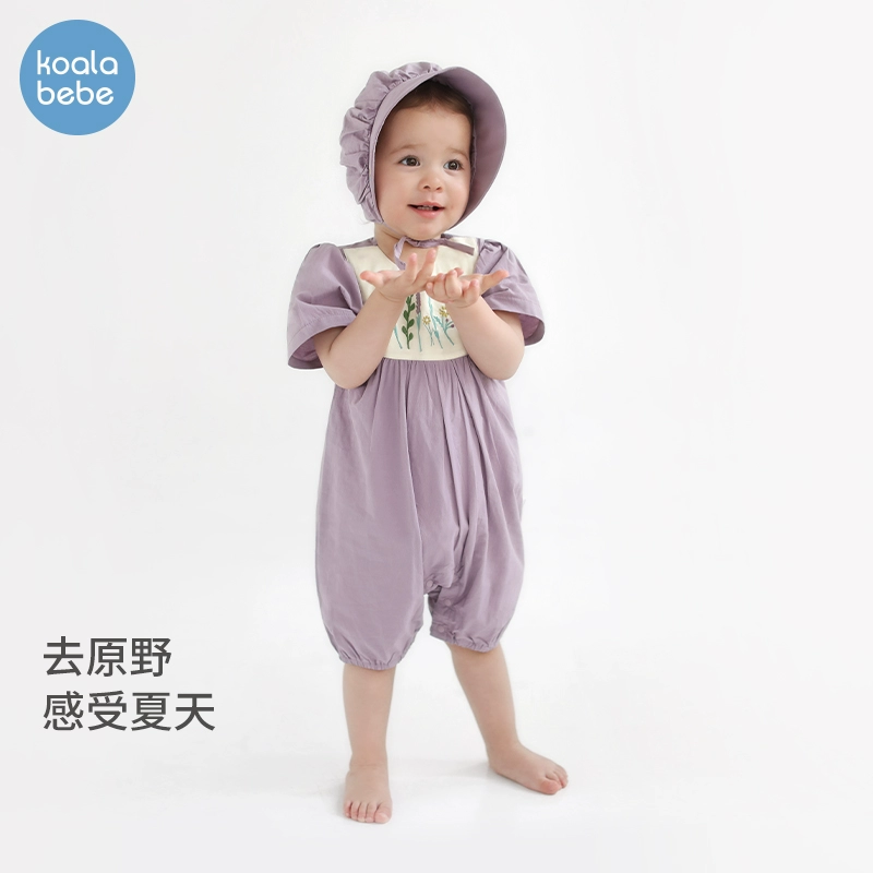 【折扣款】考拉鼻鼻婴儿夏季短袖婴幼儿连体衣女婴夏装夏日原野