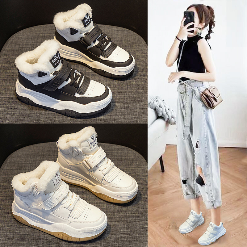 网红同款女棉鞋女2025年保暖超火雪地棉冬季新款加绒休闲运动鞋潮