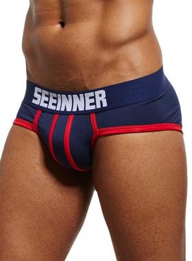 SEEINNER希内男士三角内裤棉质时尚潮流个性内裤弹力宽腰带底裤衩