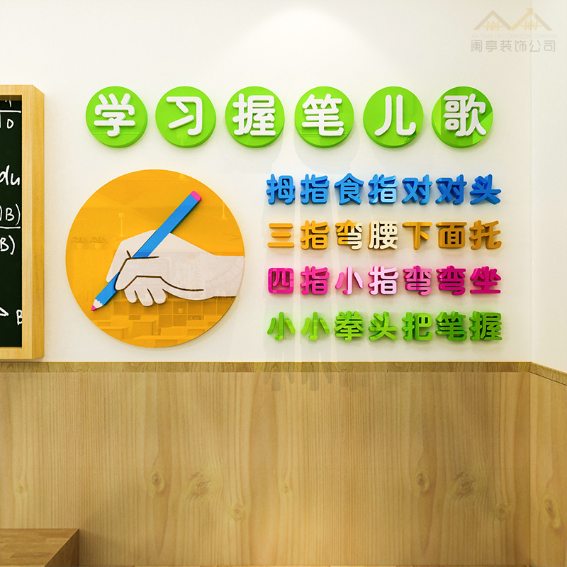 小学生正确的握笔姿势方法图儿童正确坐姿挂图写字姿势幼儿园墙贴