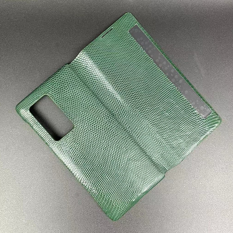 原装正品华为mateX2手机壳蜥蜴皮真皮全包边X1折叠屏高档定制支架翻盖皮套