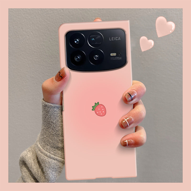 原装正品适用发光草莓小米mixfold4手机壳新款超薄折叠屏mix fold4小清新fold4简约高级感女款四全包防摔xiao