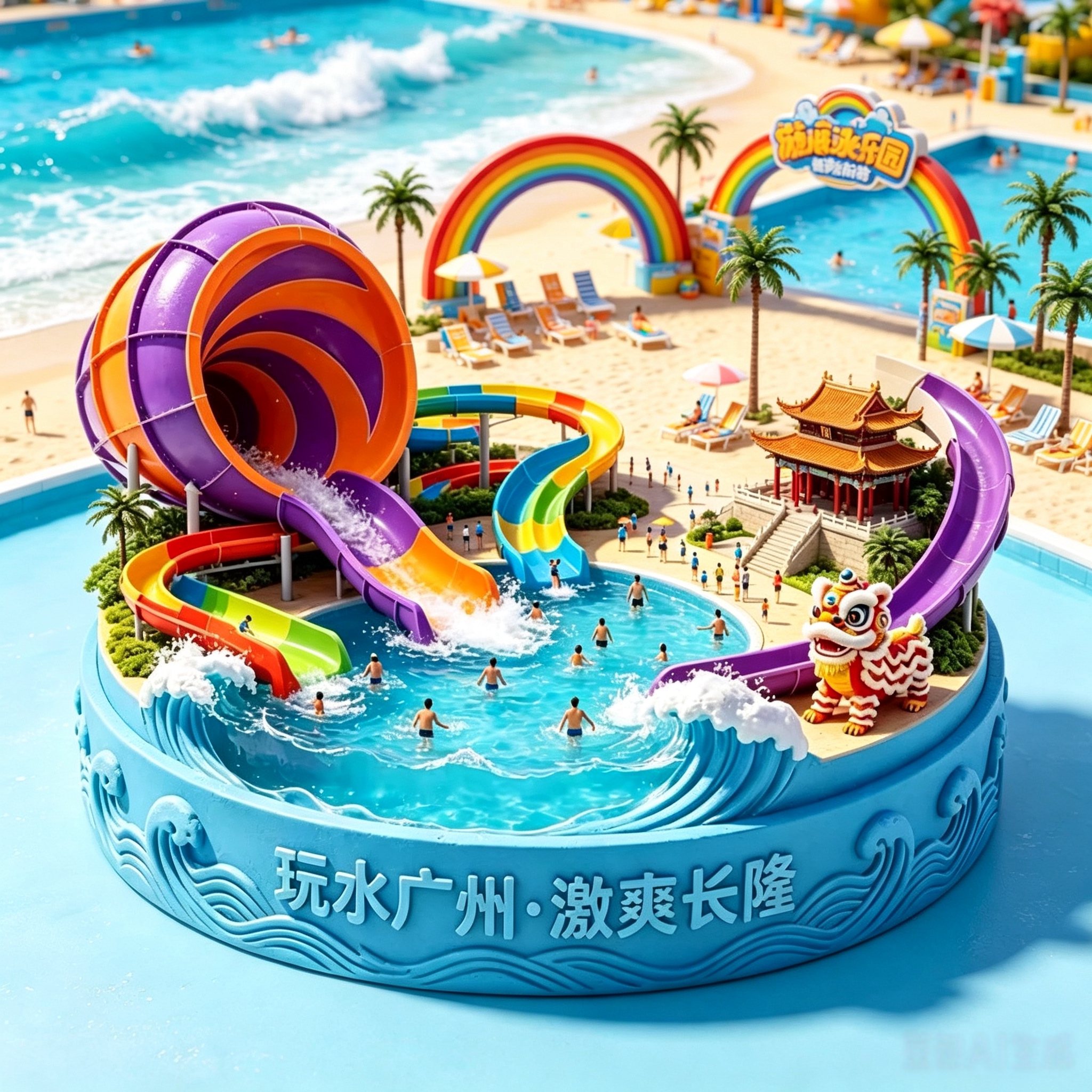 广州长隆水上乐园冰箱贴大喇叭广州塔金属文创旅游纪念磁吸伴手礼