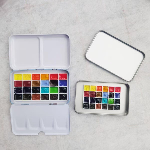 清仓特价 Lbs艺术家级水彩颜料分装套装丹青色植物花鸟绘画用24色