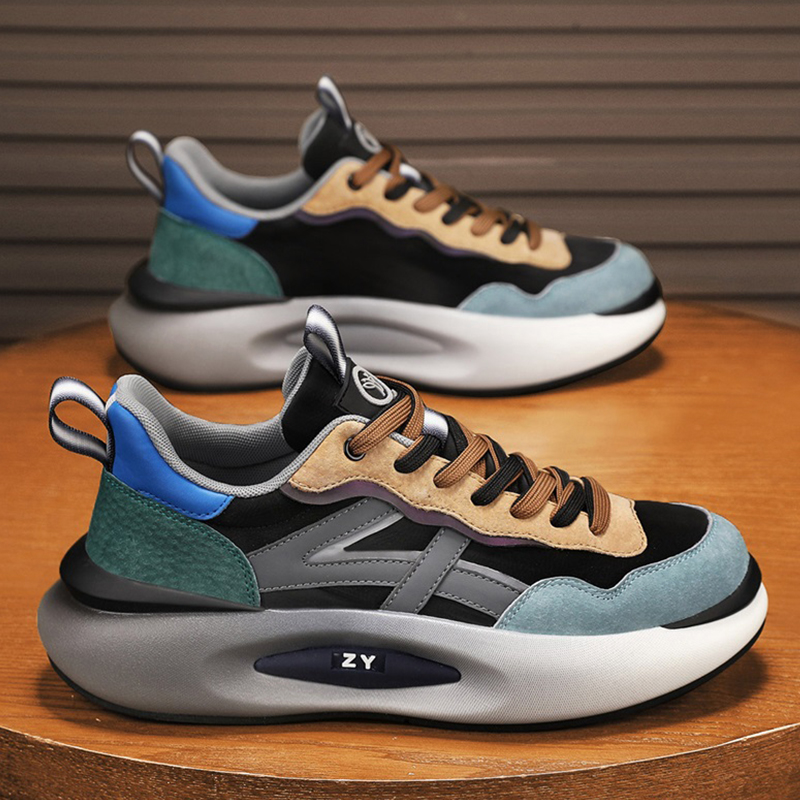 潮流运动休闲鞋男真皮透气老爹鞋