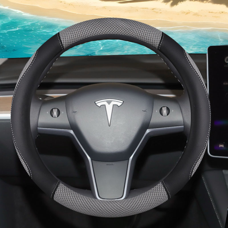 特斯拉model丫/毛豆y/焕新3/model3方向盘套冰丝夏季把套防滑通用